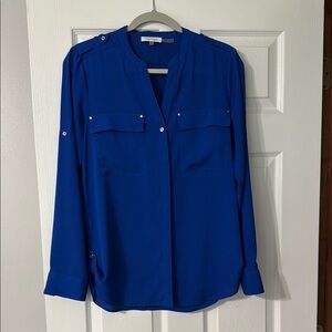 Calvin Klein Blue Blouse Chic Top